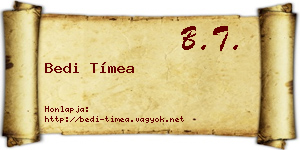 Bedi Tímea névjegykártya